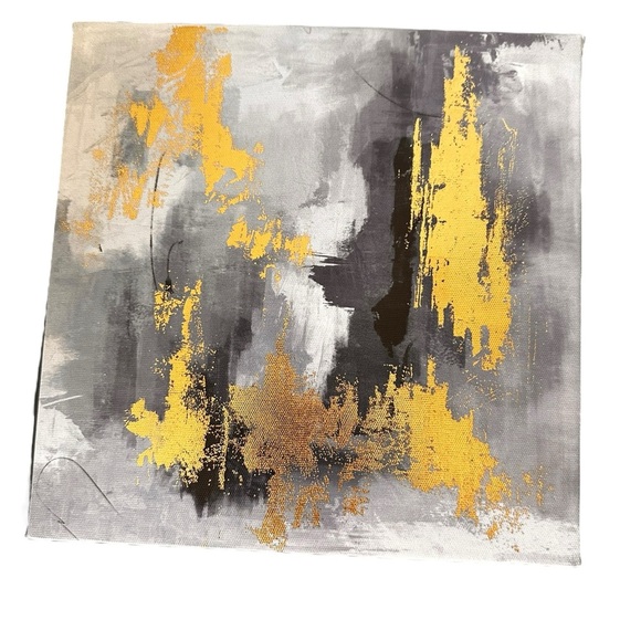 Other - FREE W/BUNDLE Abstract Gold and Gray Canvas Art